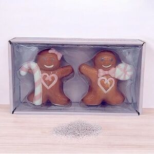 🎄Peppermint & Pine Gingerbread Cookie Boy & Girl Pink Salt and Pepper Shakers